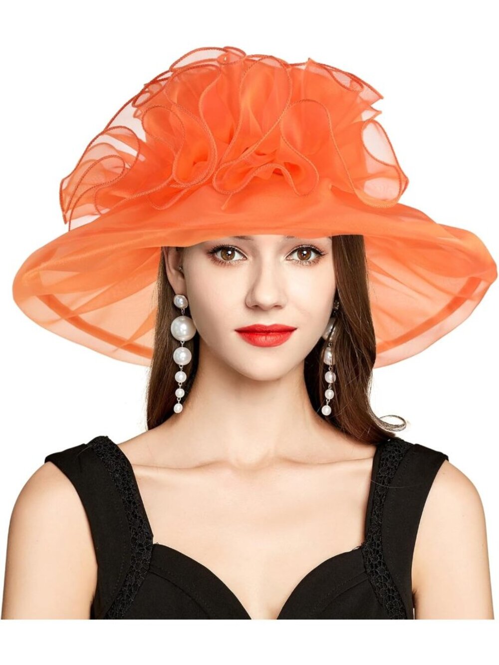 Elegant Organza Derby Hat for Women - Classy Sun Hat for Church, Tea Party
